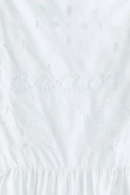 Robe en coton avec broderie anglaise - Ivoire — photo 4
