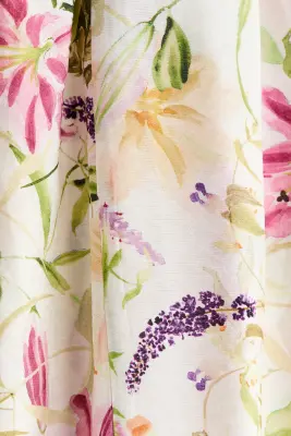 Robe à bretelles fines avec corsage smocké - Blanc/fleuri — photo 3