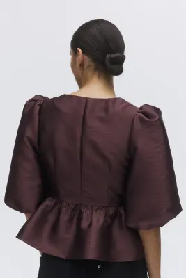 Blouse péplum - Bordeaux — photo 2