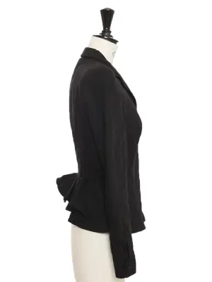 Veste très cintrée à épaulettes en coton noir Prix boutique 2100€ Taille XXS — photo 5