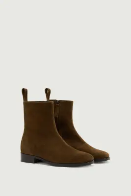 BOTTINES WEST MARRON/VERT — photo 2