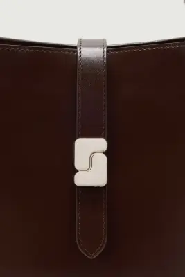 SAC BELLO MINI MARRON CHAUD FERMOIR ARGENTÉ — photo 4