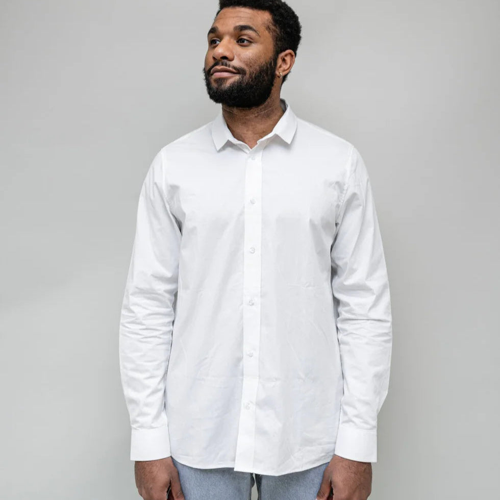 Chemise Jules popeline blanche homme