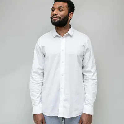 Chemise Jules popeline blanche homme — photo 1