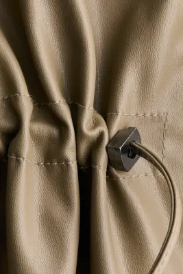 Veste oversize avec cordon de serrage - Taupe — photo 4