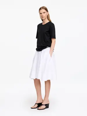 T-shirt en coton et lyocell - Noir — photo 3