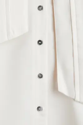 Blouse avec col lavallière - Blanc — photo 4