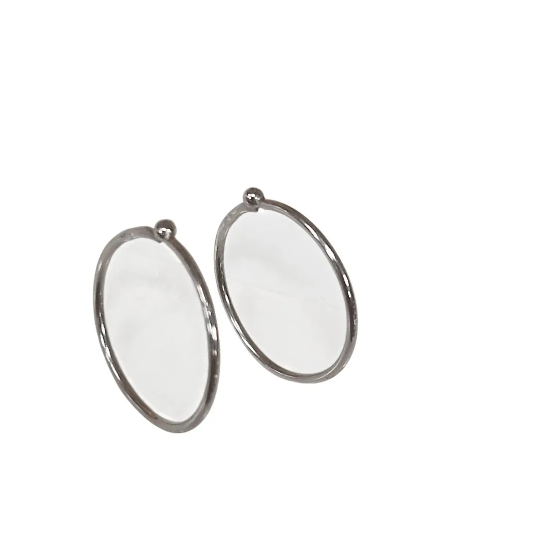 Boucles d'oreille creoles blanc