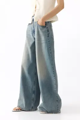 Barrel High Waist Jeans - Bleu denim clair — photo 4