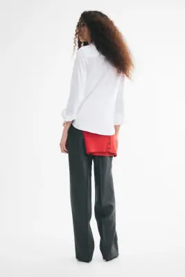 Chemise en coton mélangé - Blanc — photo 3