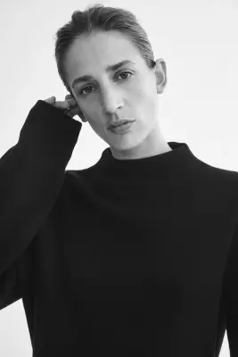 Robe en maille de viscose mélangée - Noir — photo 1