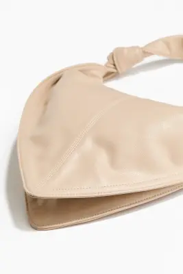 Sac porté épaule façon foulard - Beige clair — photo 4