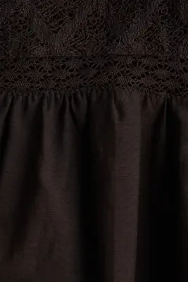 Blouse avec dentelle - Marron foncé — photo 4