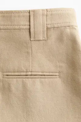 Short en lin mélangé - Beige — photo 3