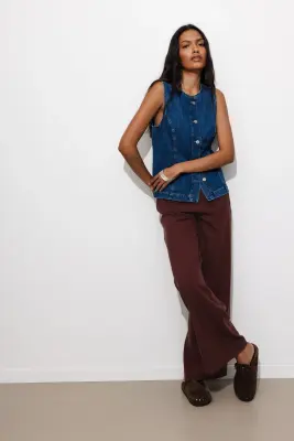 Pantalon large taille haute — photo 2