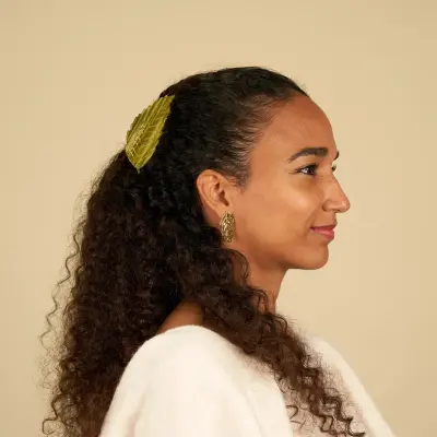 Pince à cheveux Feuille châtaigner verte Coucou Suzette — photo 10