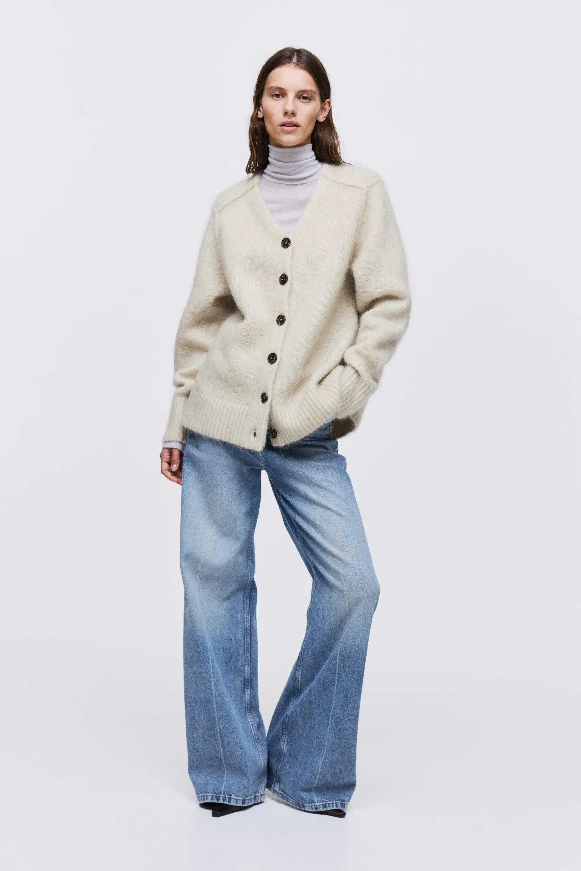 Gilet en mohair mélangé - Beige clair
