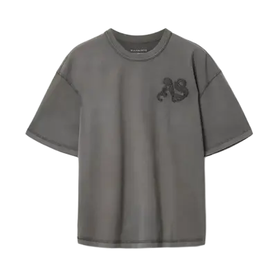 ALL SAINTS Insignia Short Sleeve Cotton T-Shirt Washed Black — photo 1