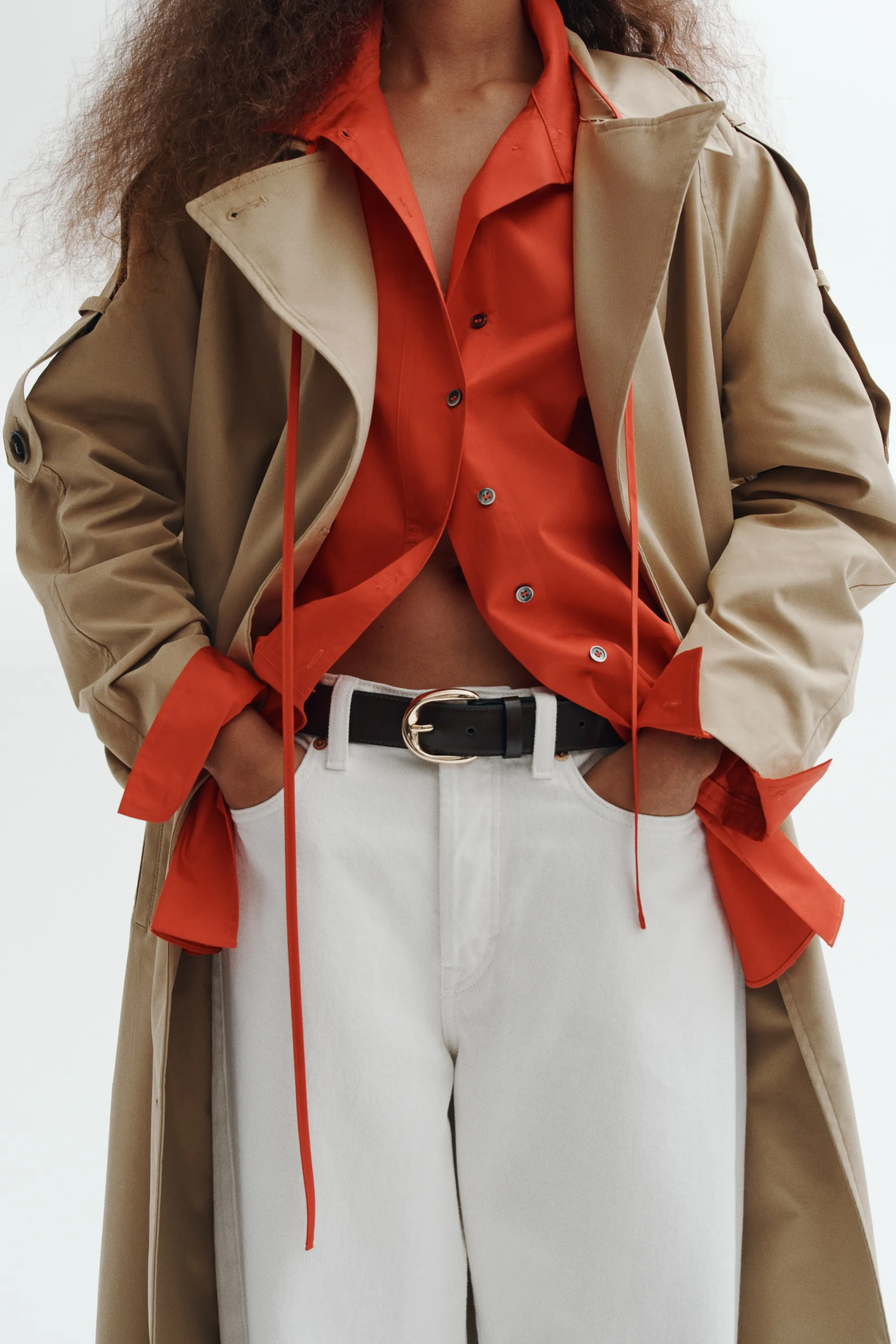 Trench-coat à fermeture croisée - Beige foncé