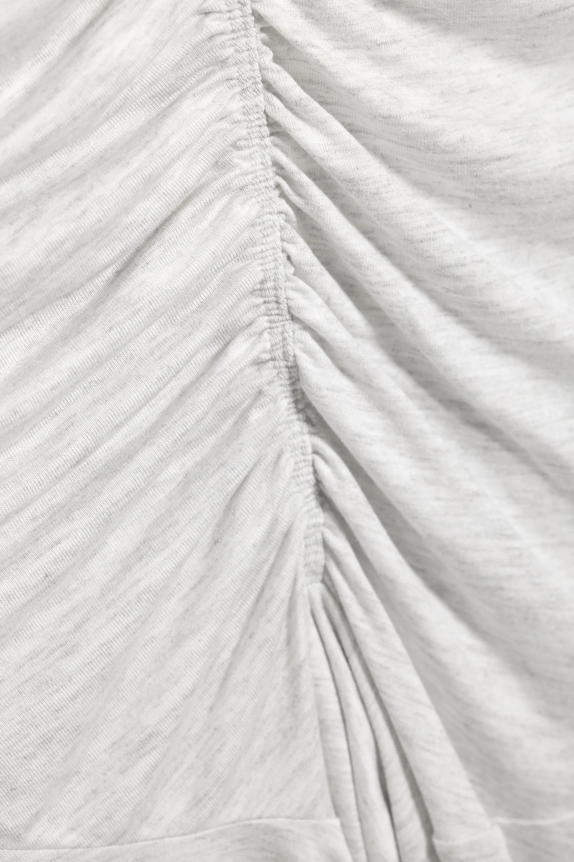Mini-robe dos-nu froncée - Mélange gris poussiéreux clair