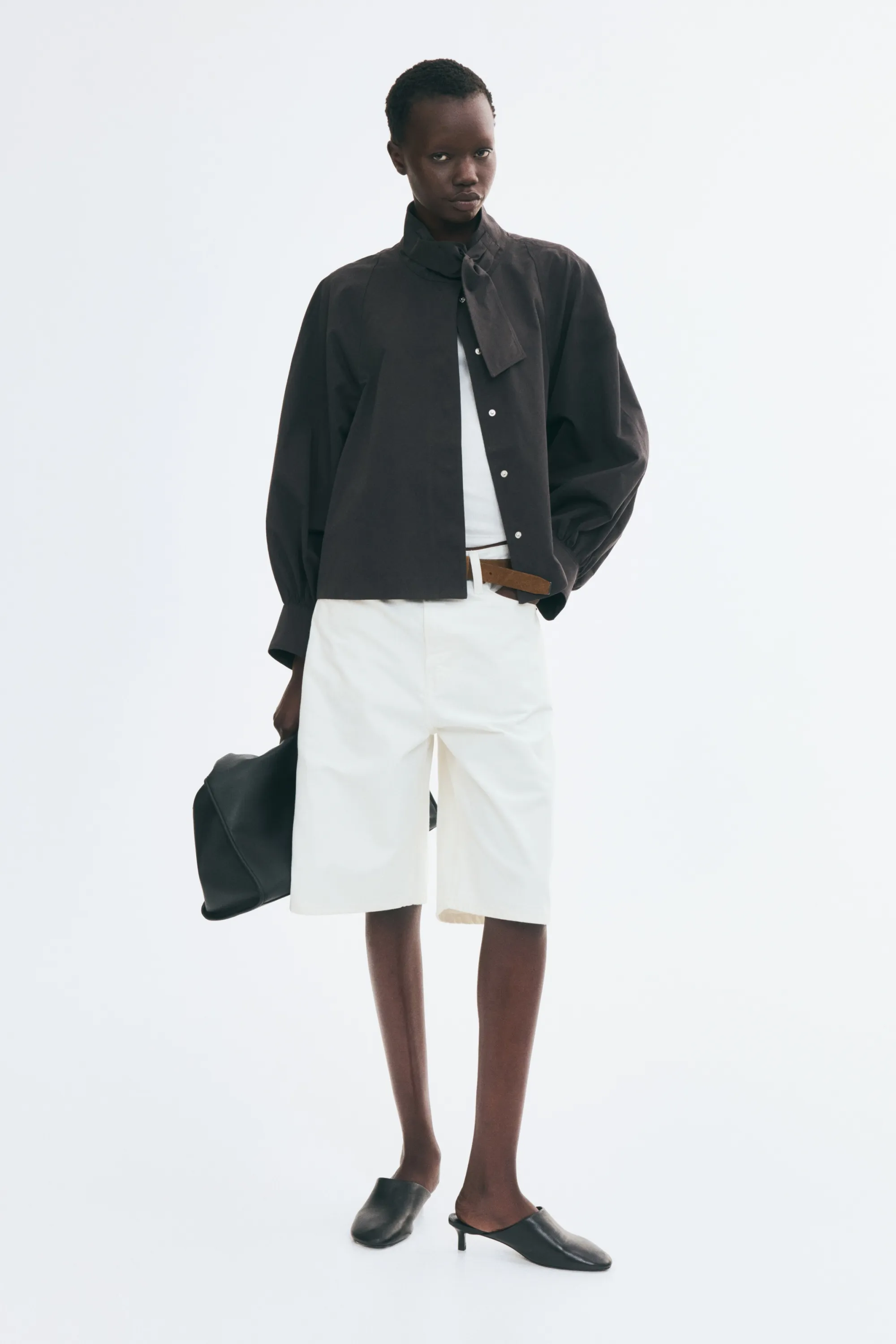 Veste oversize en twill - Marron foncé