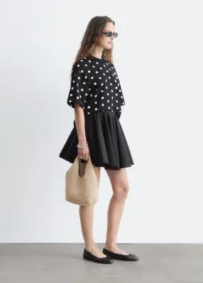 T-shirt en coton - Noir/Blanc — photo 4