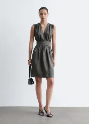 Robe courte en jacquard - Gris foncé — photo 2