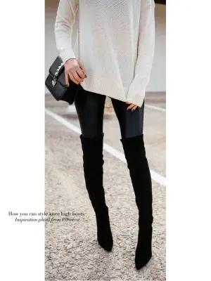 Bottes hautes cuissardes à talon en suède noir Prix boutique 1200€ Taille 36 — photo 2