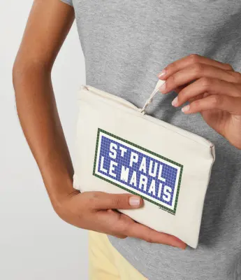 POCHETTE IMPRIMÉE - SAINT PAUL LE MARAIS - ÉCRU — photo 2