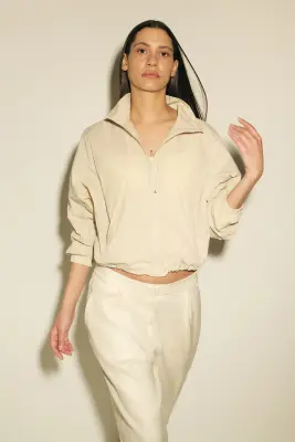 Short Easy-care Loose Fit en lin mélangé - Beige clair — photo 2