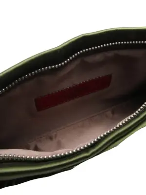 Sac pochette du soir avec noeud en satin vert anglais  Prix boutique $795 — photo 3