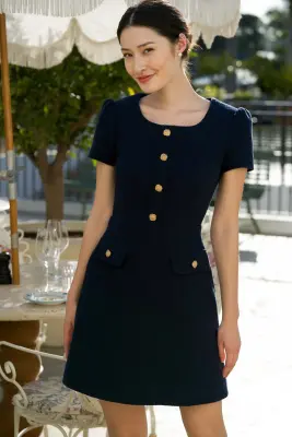 Dina Cotton Tweed Dress — photo 1