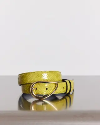 Ceinture Basma vernis embossé anis — photo 4