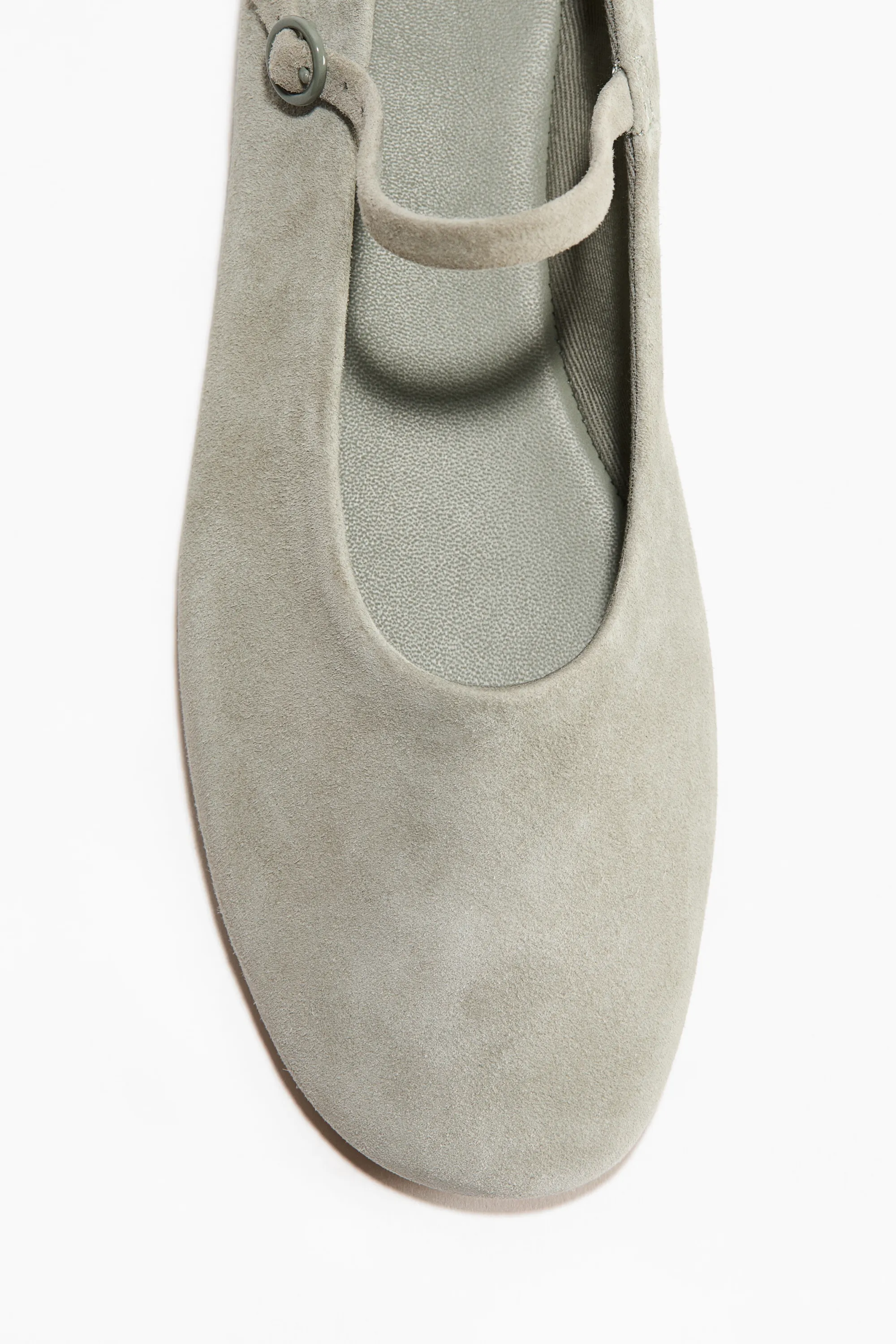 Ballerines babies en cuir velours - Turquoise ancien clair