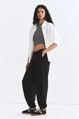 MAMA Pantalon cargo avec jambes ballon - Noir — photo 3