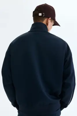 Veste de survêtement en scuba Relaxed Fit - Bleu marine — photo 3