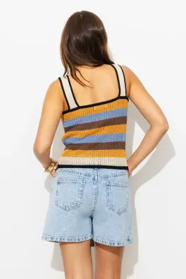 Débardeur rayé en crochet — photo 4