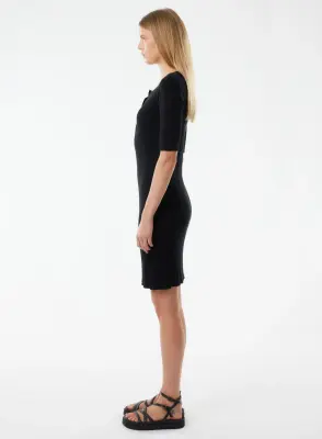 Robe en coton, viscose, élasthanne et fibre métallisée