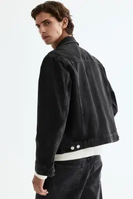 Veste Trucker en denim - Noir — photo 2