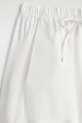 PANTALON BARREL TAILLE ÉLASTIQUÉE - BLANC — photo 5