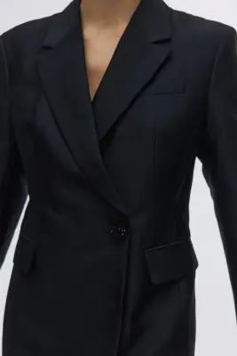 Robe blazer à fermeture croisée - Noir — photo 1