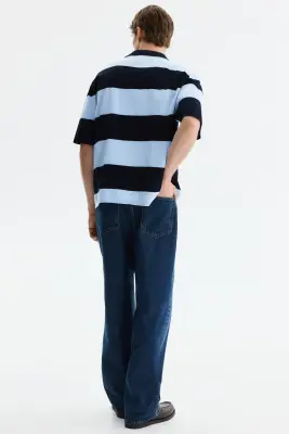Polo Loose Fit - Bleu marine/rayé — photo 3