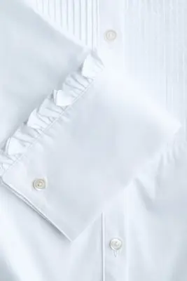 Chemise à bords ruchés - Blanc — photo 4