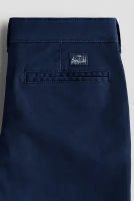 Chino effilé en twill - Bleu marine — photo 1