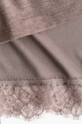 Top superposé avec dentelle - Taupe — photo 4