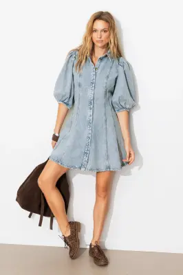 Robe courte en lyocell Femme — photo 4