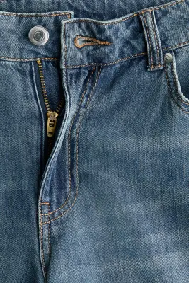 Wide Regular Waist Jeans - Bleu denim — photo 4