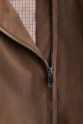 Veste en coton avec base à effet boule - Marron — photo 5