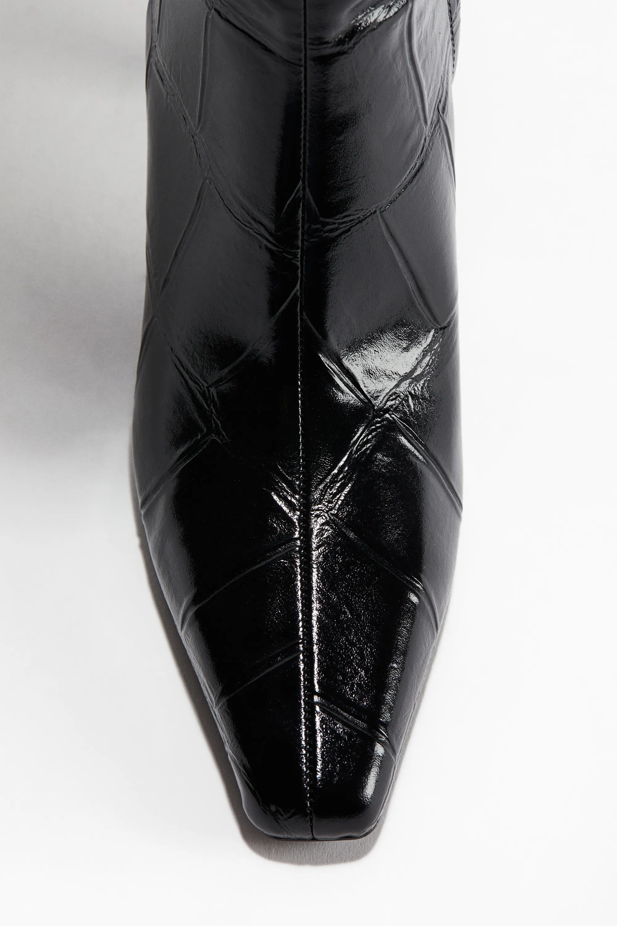 Bottes à talon avec tige de hauteur genou - Noir