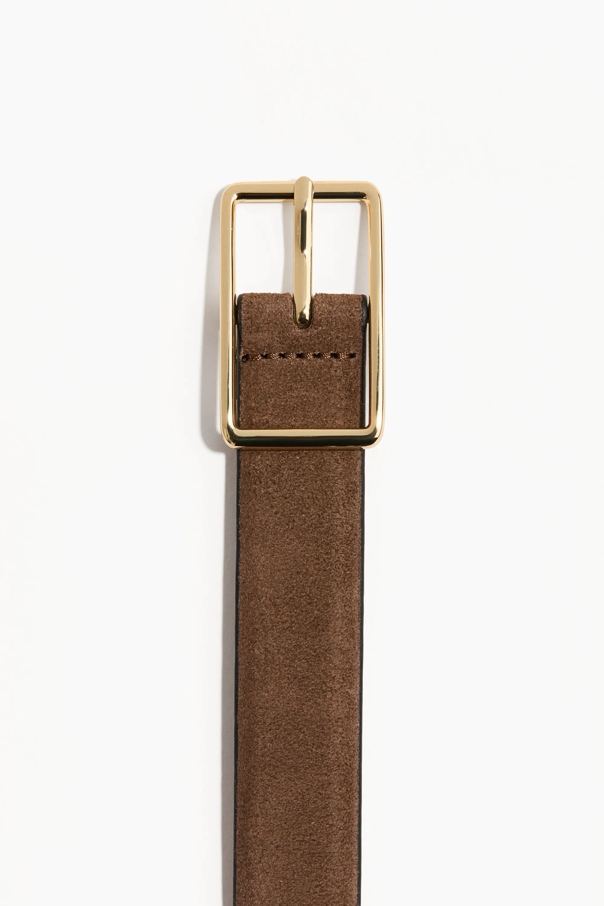 Ceinture en cuir fendu - Marron foncé